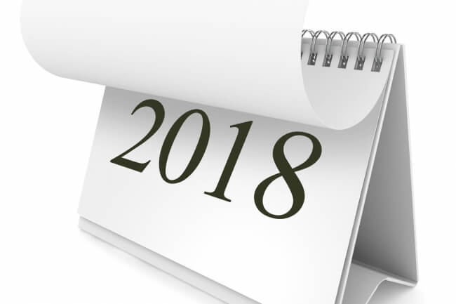 Calendar turning page to 2018 ecommerce sales