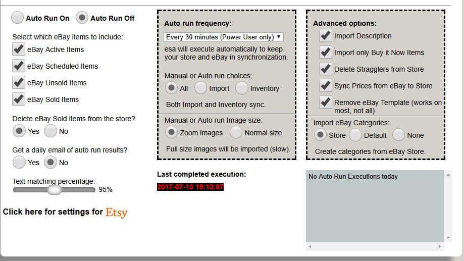 Auto Run Shopify or eBay